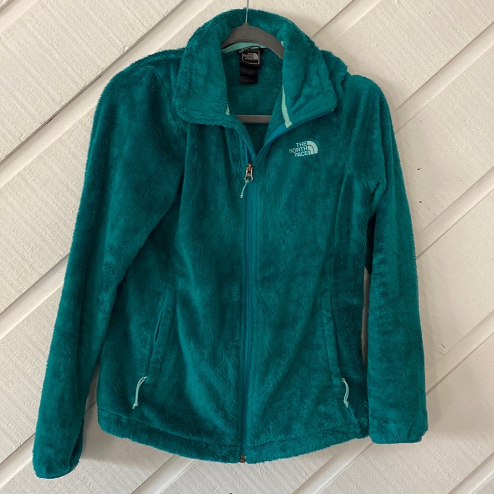 Turquoise North Face Osito fleece jacket